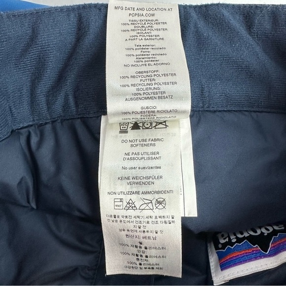 ❌SOLD❌Patagonia H2No Snow Pants Boy's Size 10/12 or Large Blue Adjustable Waist - Picture 9 of 11